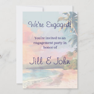 Invitation de fiançailles aquarelle tropicale de p