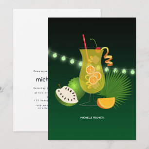 Invitation de fiançailles de plage d'été tropical
