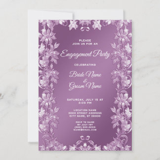 Invitation de Fiançailles floral Lilac moderne