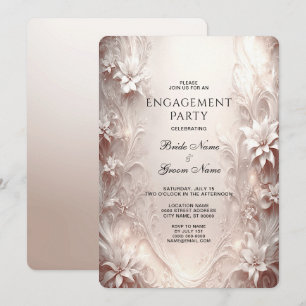 Invitation de Fiançailles floraux d'ivoire blanc