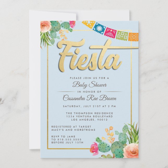 Invitation de Fiesta Baby shower (Devant)