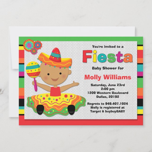 Invitation de Fiesta Baby shower (Devant)