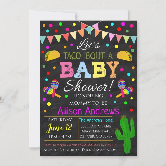 Invitation de Fiesta Baby shower (Devant)