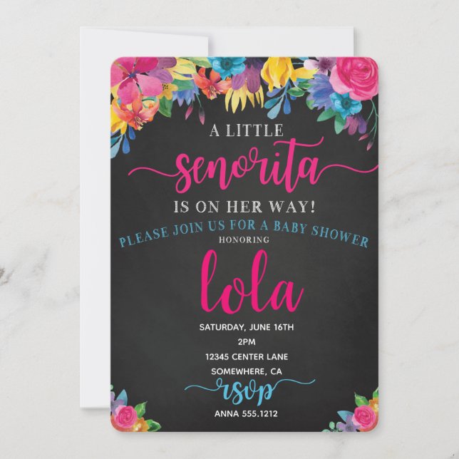 INVITATION DE FIESTA DE BABY SHOWER (Devant)
