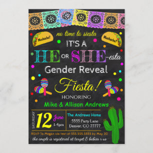 Invitation de Fiesta Gender Reveillez