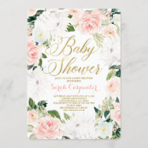 Invitation de fille Baby shower à fleurs de Protea