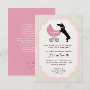 Invitation de fille Baby shower Dachshund
