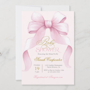 Invitation de fille Baby shower de cabot rose