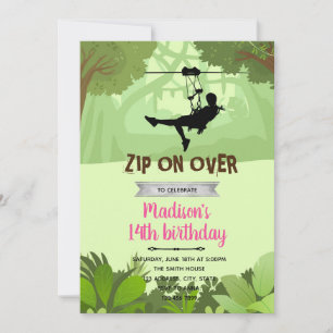 Invitation de fille Zipline