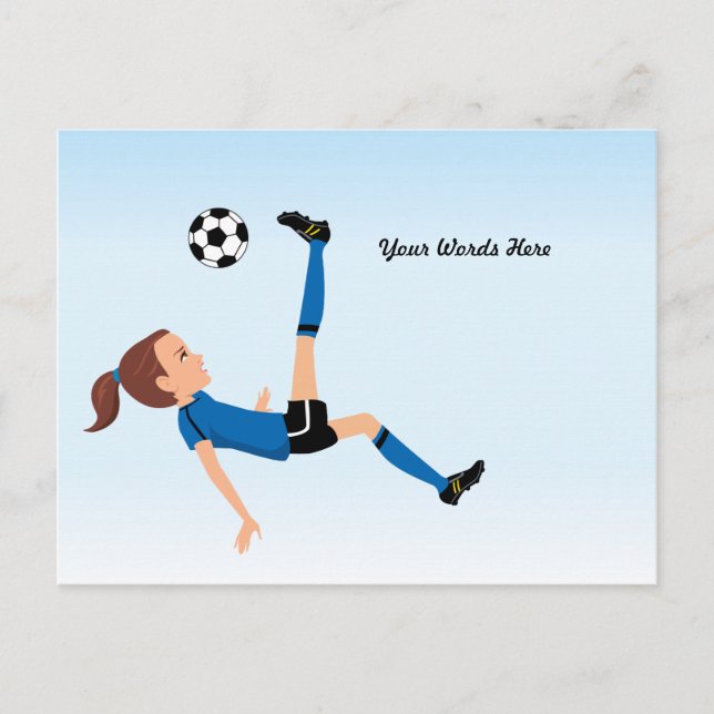 Invitation de filles au football pour une carte po (Devant)