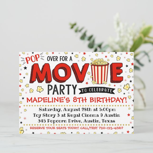 Invitation de film Invitation d'anniversaire de fi (Debout devant)