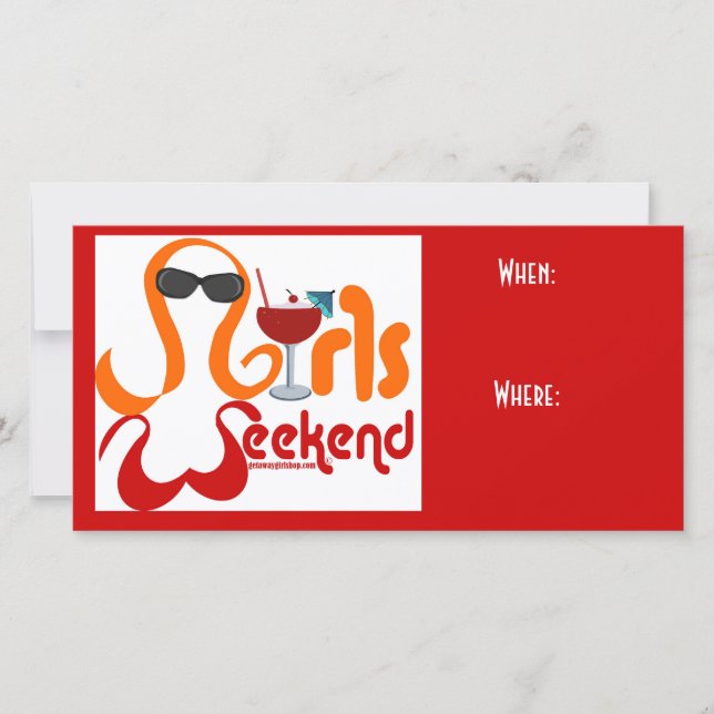 Invitation de fin de semaine pour filles (Devant)