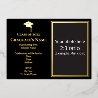 Invitation de fin d'études avec carte à motif de t