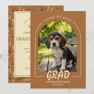 Invitation de fin d'études de chien Photo de compa