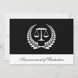 Invitation de fin d'études de droit Black/White La
