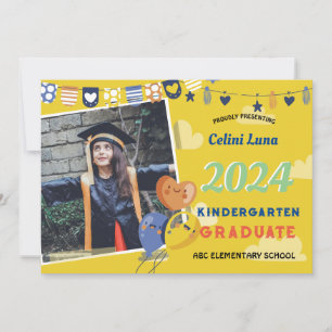 Invitation de fin d'études de maternelle avec phot