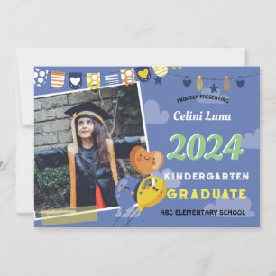 Invitation de fin d'études de maternelle avec phot