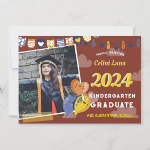 Invitation de fin d'études de maternelle avec phot