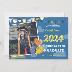 Invitation de fin d'études de maternelle avec phot
