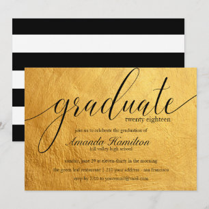 Invitation de fin d'études en typographie Faux Or