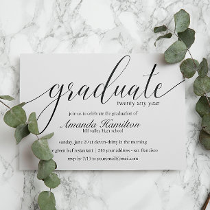 Invitation de fin d'études en typographie Noir Bla