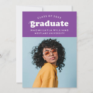 INVITATION DE FIN D'ÉTUDES   GRADUÉ RETRO MODERNE 