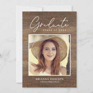 Invitation de fin d'études Rustique