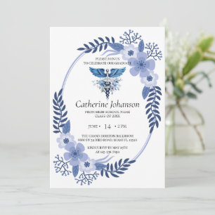Invitation de fin d'études secondaires   Fleur ble