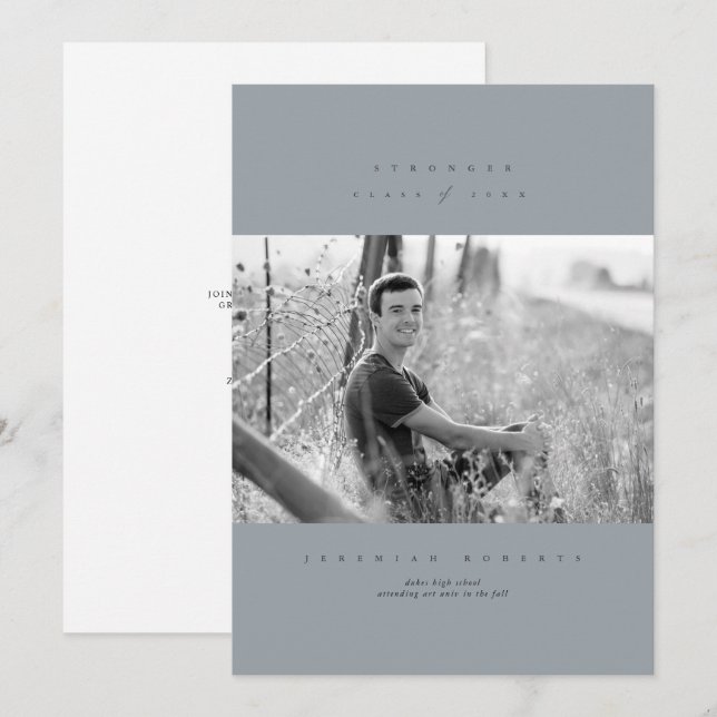 Invitation de fin d'études Serif Clean (Devant / Derrière)