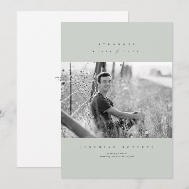 Invitation de fin d'études Serif Clean (Devant / Derrière)