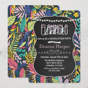 Invitation de fin d'études tropicale Let's Flaming