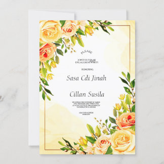 Invitation de fleurs élégantes jaunâtres