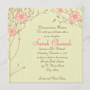 Invitation de fleurs roses