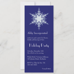 Invitation de flocon de neige Blue Holiday