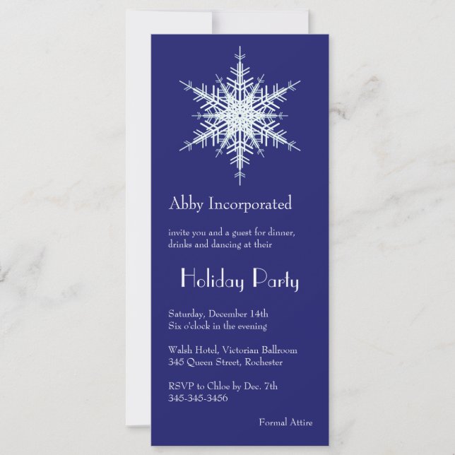 Invitation de flocon de neige Blue Holiday (Devant)