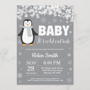 Invitation de flocon de neige de baby shower
