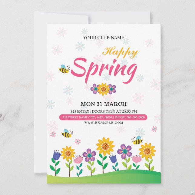 Invitation de flyer du Festival Spring (Devant)