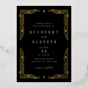 Invitation de Foil Frontière Art Nouveau