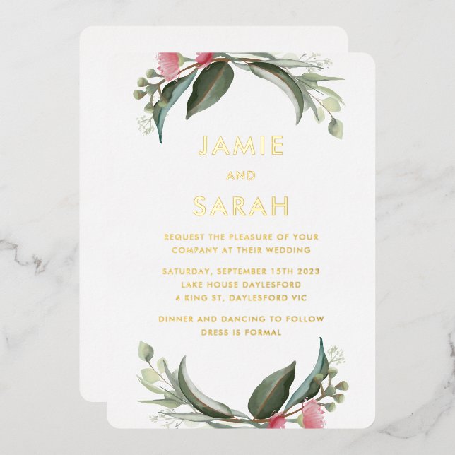 Invitation de Foil Gum Blossom (Recto/Verso)