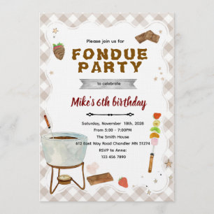 Invitation de fondue au chocolat