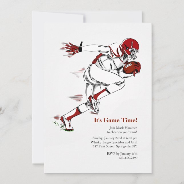 Invitation de football américain (Devant)