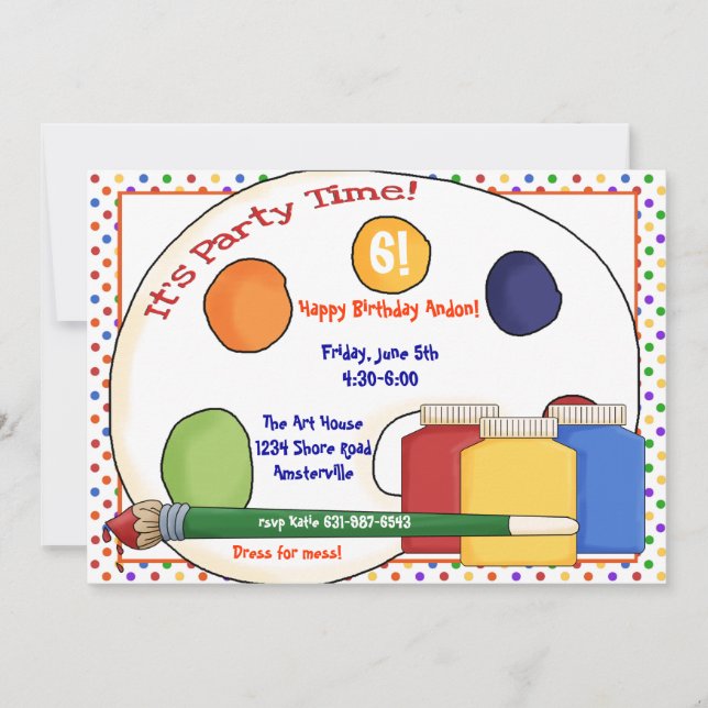 Invitation de fournitures de peinture (Devant)