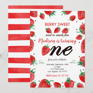 Invitation de fraise modifiable