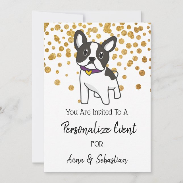 *~* Invitation de Frenchie French Bulldog Mignon (Devant)