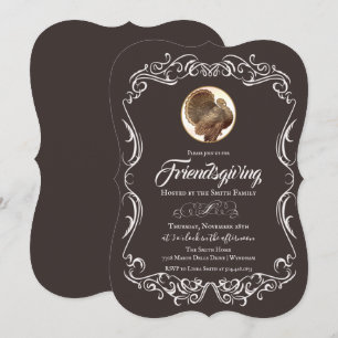 Invitation de Friendsgiving pour les fêtes de la d