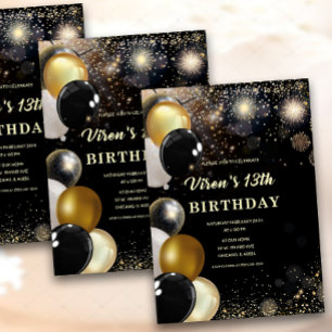 Invitation de garçon 13e anniversaire