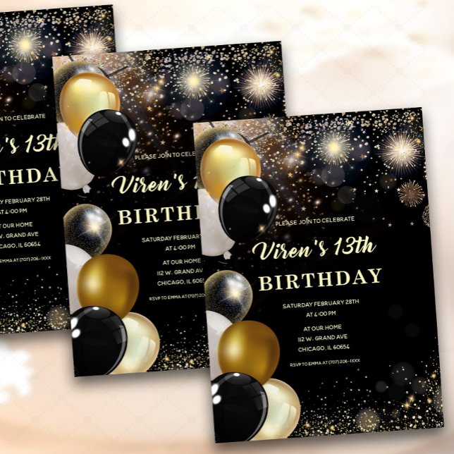 Invitation de garçon 13e anniversaire (Créateur téléchargé)