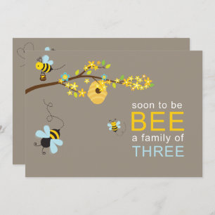 Invitation de garçon de miel abeilles Bleu