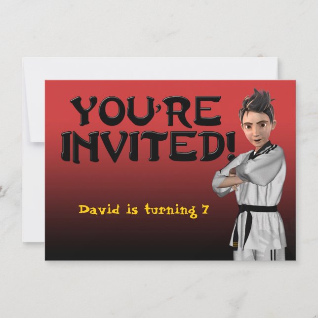 Invitation de garçon de TKD (Devant)