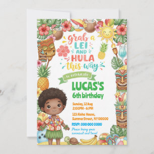 Invitation de garçon d'Hawaiian Birthday